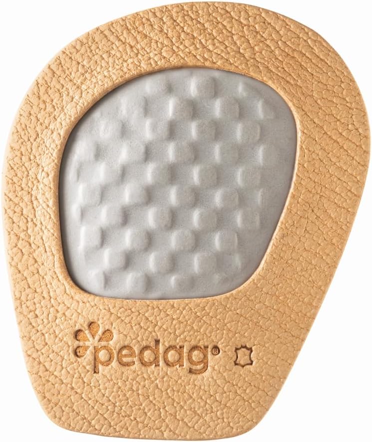 pedag Girl Anti-Slip Forefoot Inserts for High Heel Footwear, Handmade in Germany, Sandals Pumps and Mules, Textured Grip, Real Leather, One Size Fits All, Tan, 1 Pair