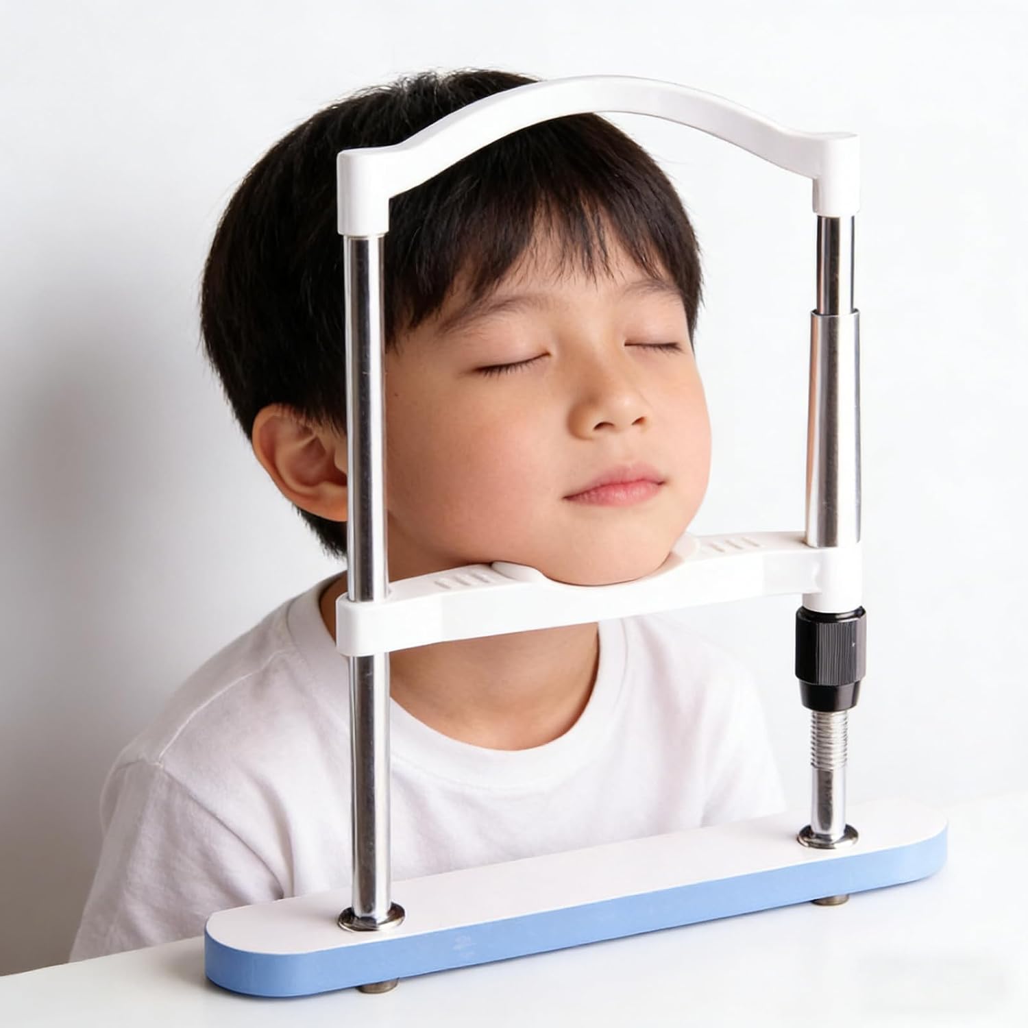 Optometry Lifting Chin Bracket, Vision Training Forehead Brackets with Lifting and Lowering Adjustment Knob, Distance from Chin Rest to Headrest: 135-235 Mm, for Optical Shops