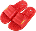 Massage Slippers for Men and Women,Magnetic Therapy Massage Shoes,Foot Reflex Zones Acupressure Massage,Reflexology Foot Massage Sandals (Size:EU 39,Color:Bright red)