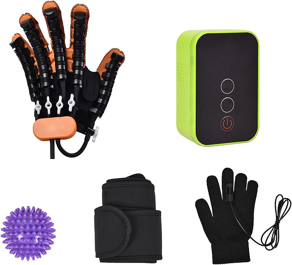 Self-Training Rehabilitation Robot Gloves, Stroke Hand Splint Assistive Training Equipment, Help Hand Finger Function Recovery Finger Straightening(Size:XL Code,Color:Left 3)