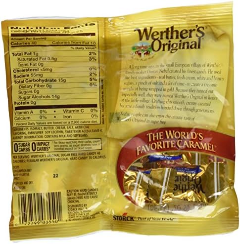 Werther's Original Sugar Free Hard Candies 1.46 Oz (3 Pack)