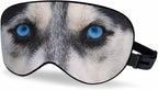 Husky Sleep Eye Mask Blue Wolf Eyes Staring Angry Look Men Women Sleep Mask with Adjustable Strap Eye Cover Eye Shade for Travel, Nap,Meditation