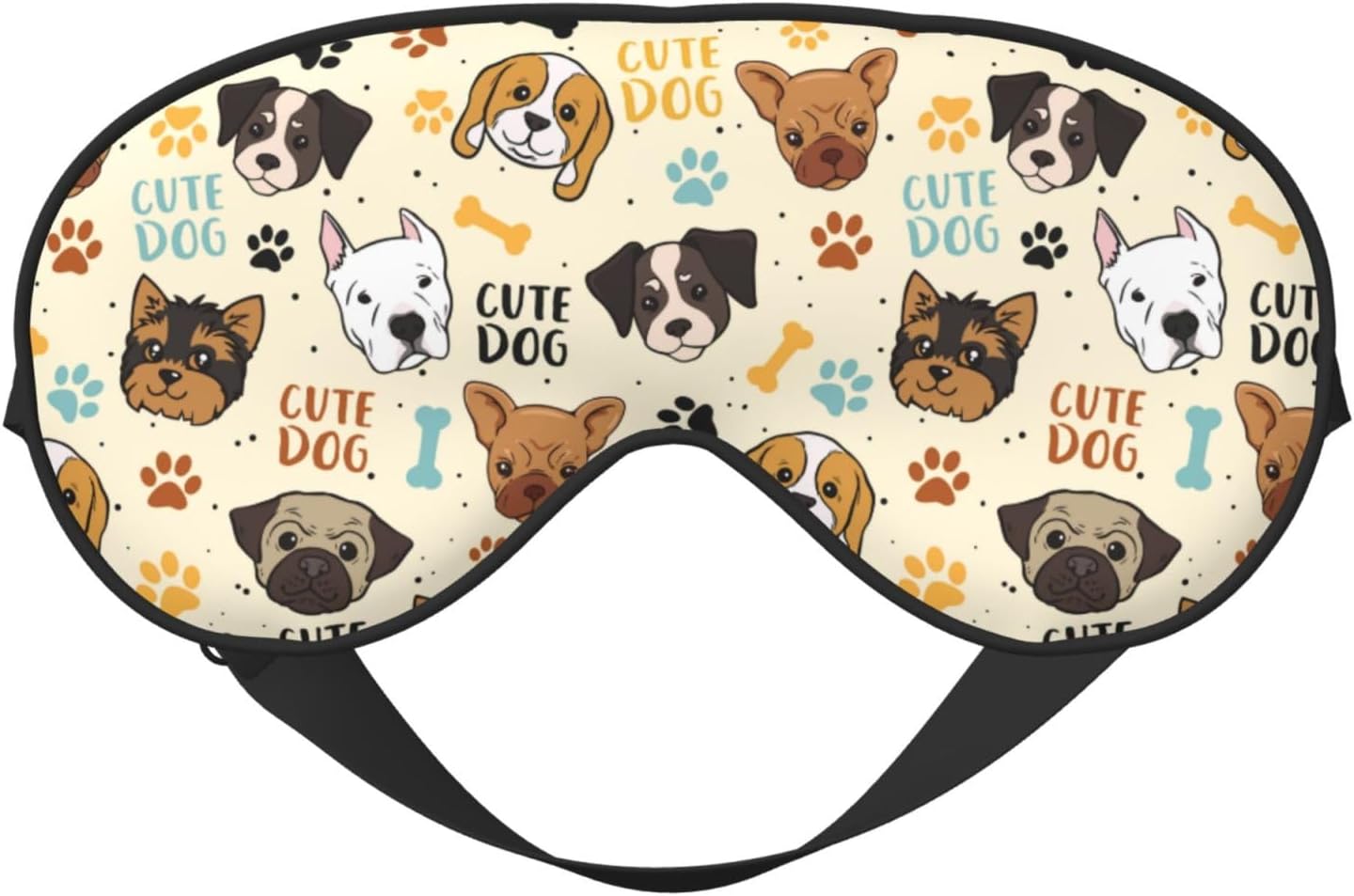 Cute Dog Sleep Mask Breathable Soft Eye Mask for Sleep for Women Men Lightweight Eye Cover for Travel, Night Work, Nap, Office