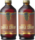 Portland Syrups Brown Sugar Simple Syrup - Drink Mix for Crafting Cocktails, Sugar Syrup for Drinks, Simple Syrup for Coffee, Mocktails, Baking, 12 oz, 24 Servings (Pack of 2)