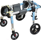 4 Wheel Dog Wheel Chair Leg Brace Adjustable, Back Leg Dog Wheelchair, Dog Wheel Chair for Front Legs, Full Support Mobility Aid for Dog Hip Support for Mall Medium Large Pet(Blue,XL)