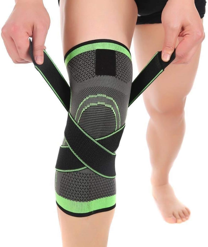 Vitoki Compression Knee Sleeve Knee Brace for Men & Women Knee Support for Running, CrossFit, Basketball, Pain Relief, Meniscus Tear Arthritis ACL MCL Faster Recovery Adjustable Strap Single Wrap