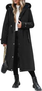 Womens Long Puffer Winter Coats Fleece Jacket Down Parka Warm Overcoat Thicken Quilted Jacket Removable Fur Coat