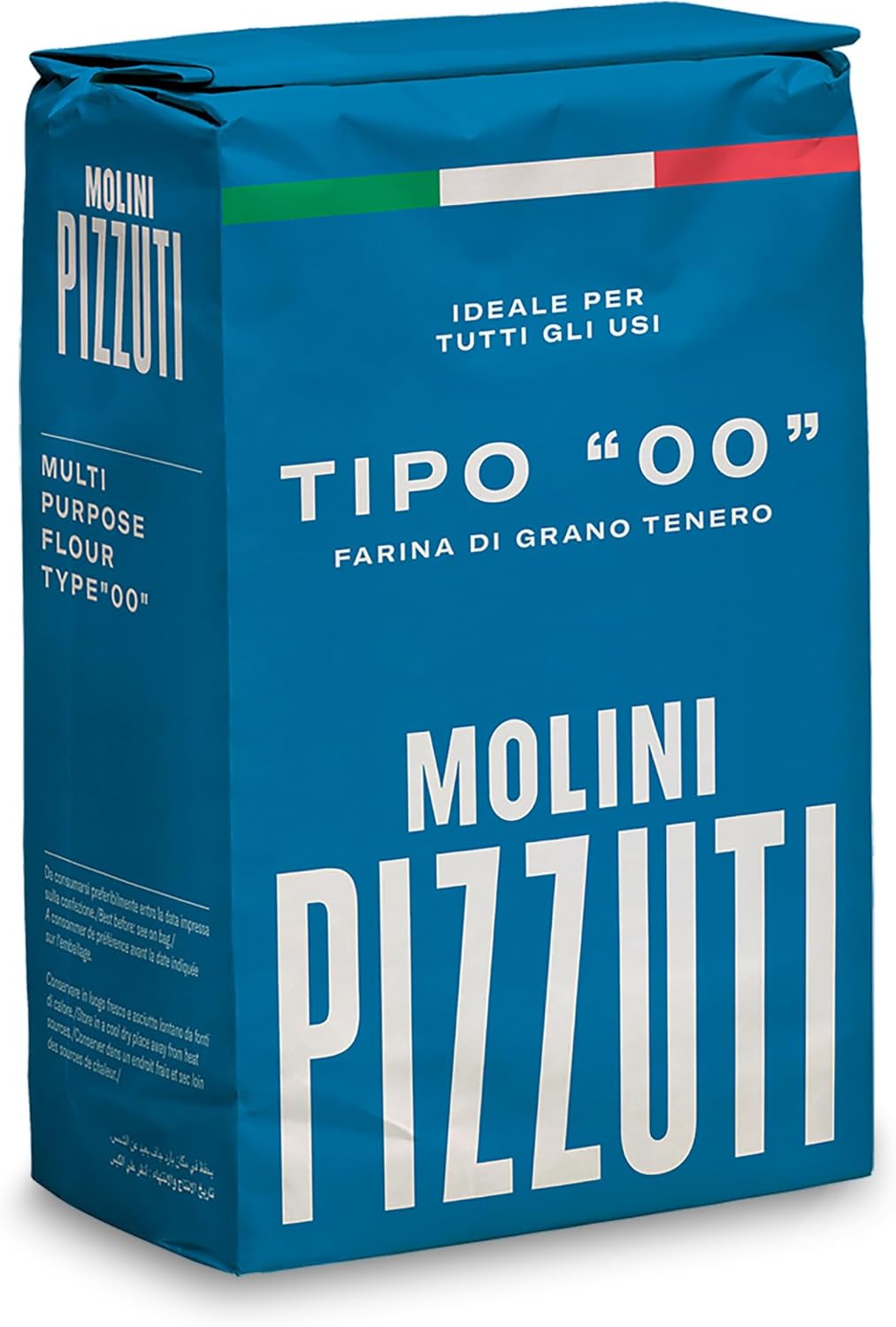 Molini Pizzuti Italian Tipo “00” Soft Wheat Flour – Ultra-Fine – All Natural for Pizza, Bread, Pasta, and Baking, 1 kg (2.2 lbs)