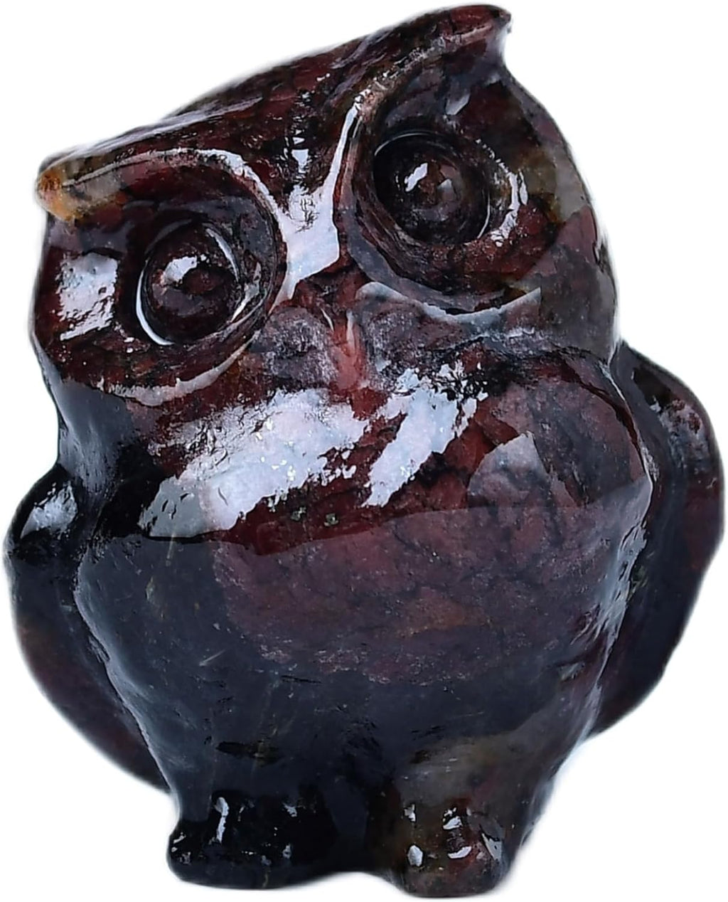 Natural Garnet Crystal Owl Decor Healing Stone Crystal Pocket Figurine Statue Hand Carved Polished Natural Gemstone Office Desk Meditation Spiritual Gift