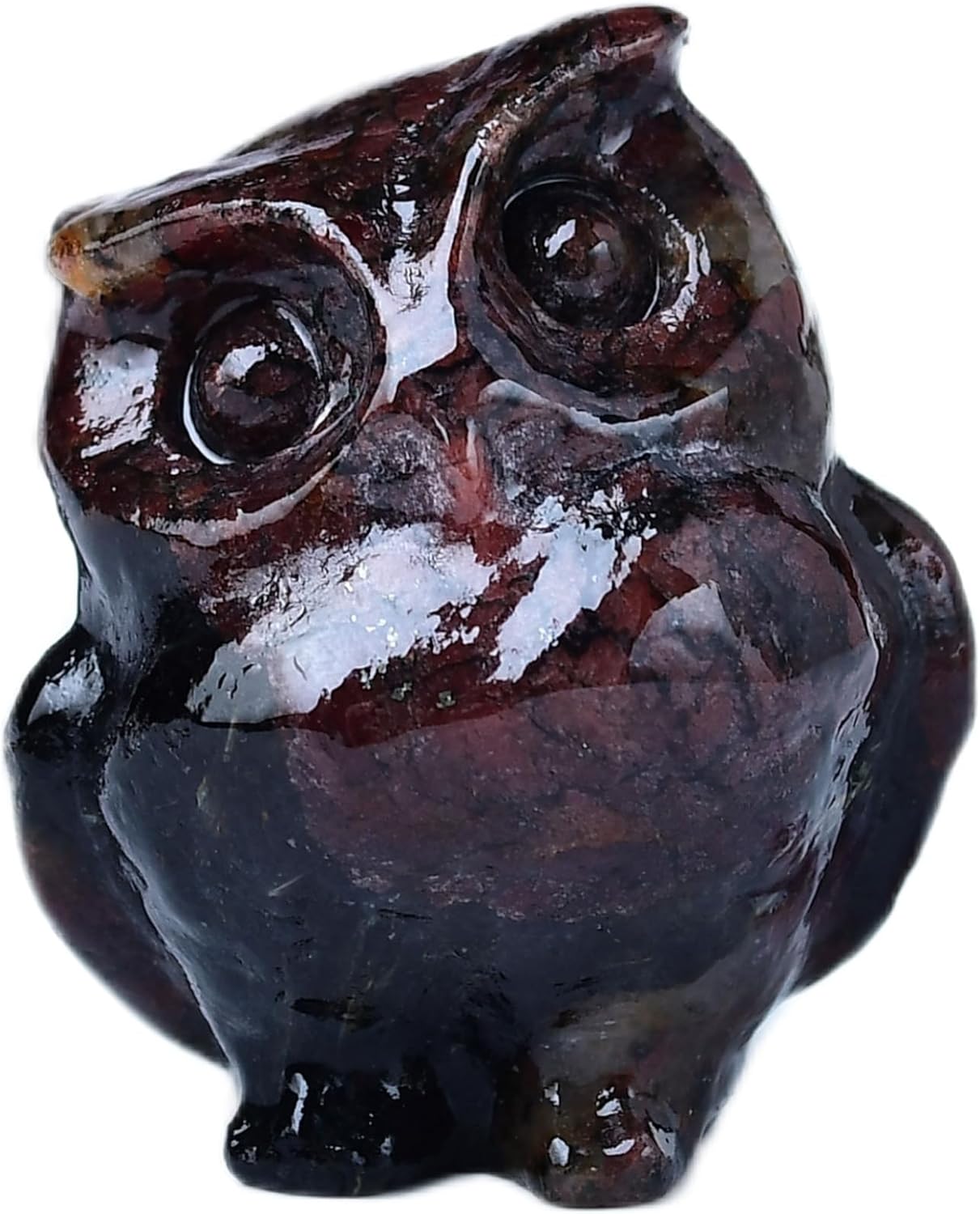 Natural Garnet Crystal Owl Decor Healing Stone Crystal Pocket Figurine Statue Hand Carved Polished Natural Gemstone Office Desk Meditation Spiritual Gift
