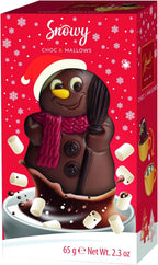 Hamlet Belgian Chocolate | 2 Snowman Hot Chocolate Bombs with Marshmallows | Milk Chocolate Figurines | Imported from Belgium