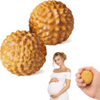 2 Pcs Wooden Massage Ball,Labor Comb for Pain,Acupressure Ball,Hand Massage Ball,Spiky Stress Relief,Natural Labor and Delivery Essentials for Massage Tools Wooden Crafts
