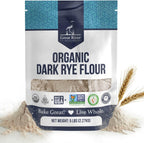 Great River Milling Organic Dark Rye Flour | Whole Grain, Non-GMO, Kosher, Unbromated | Earthy Flavor for Rye Bread, Sourdough Starter, Bagels, Crackers & Artisan Baking | 5 Lb