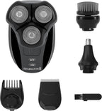 Remington Balder 3 Head Shaver Dual-Track Cutting Heads Multi-Directional Pivot 45 Minute Run Time 100 Percent Waterproof Complete Grooming Kit with Beard Trimmer Nose and Ear Trimmer