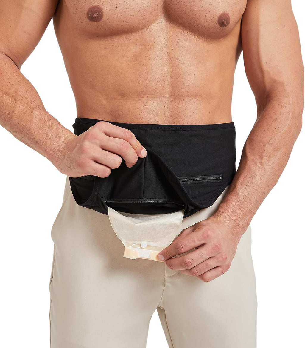 DERAYMI Ostomy Belts for Men Women, Ostomy Bag Cover for Keeping Ostomy Bag in Place, Colostomy Support Belt Ostomy Wrap for Swimming Outdoor Activities (XL)