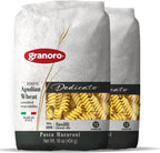 Granoro Dedicato Fusilli #100 - Authentic Italian Pasta, Made from 100% Puglia Durum Wheat Semolina, Non-GMO, Vegan, 1 lb Bags (Pack of 2)