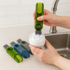 3PCS 3-in-1 Bottle Cleaning Brush Set with U-Shaped Silicone Head, Multi-Purpose Cup Scrubber & Gap Brush for Water Bottles, Lids, Tumblers and Kitchen Use (Multicolored)