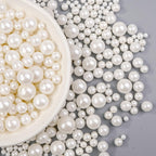 Dazzjoy Edible White Pearl Sugar Sprinkles, White Pearls for Cake Decorating, 130g/4.58oz, Candy Baking Cake Decorations, Cupcake Toppers & Cookie Decoration, Wedding Party Valentines Easter Supplies