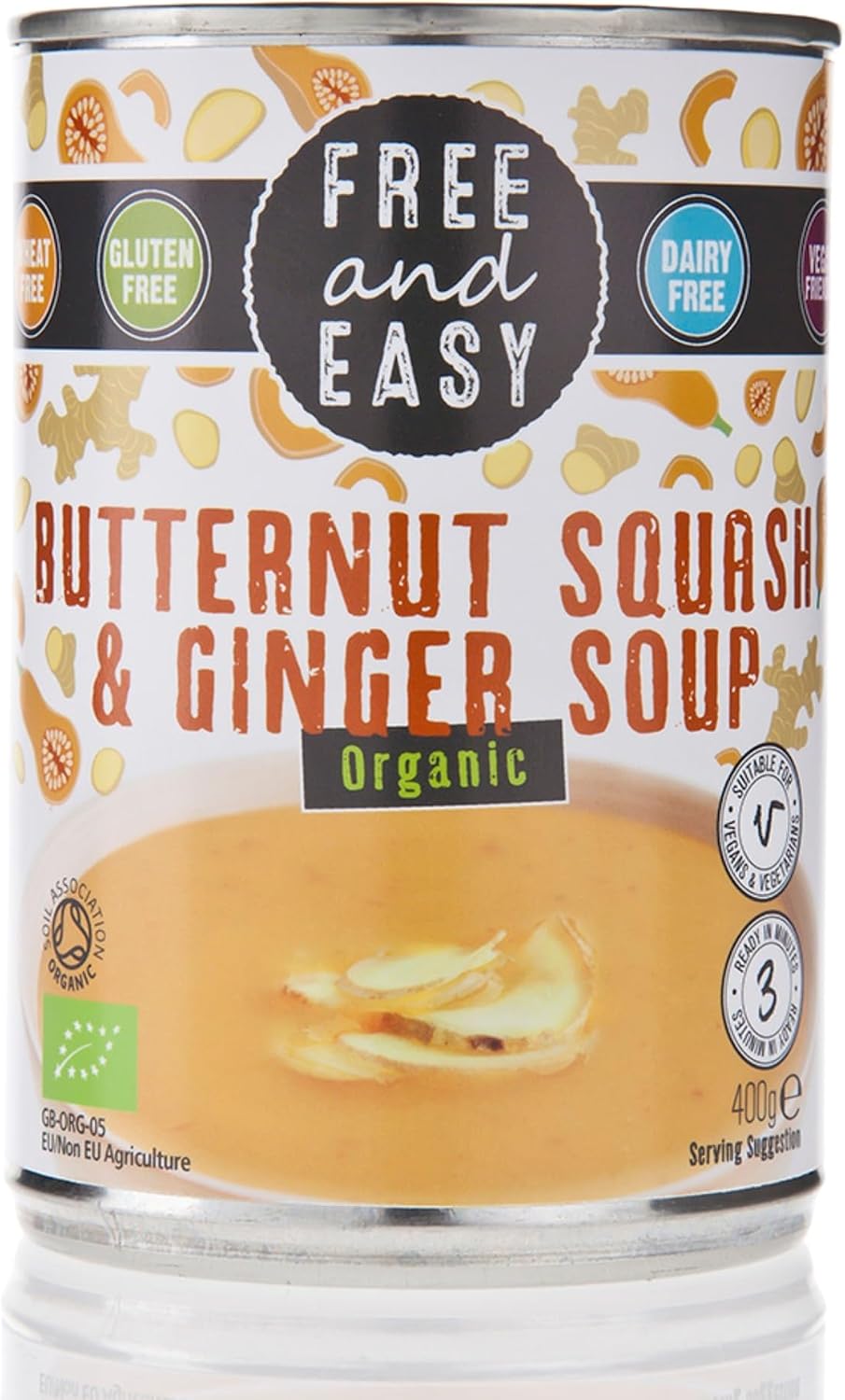 Free & Easy Free From Dairy Free Organic Butternut Squash & Ginger Soup 400g