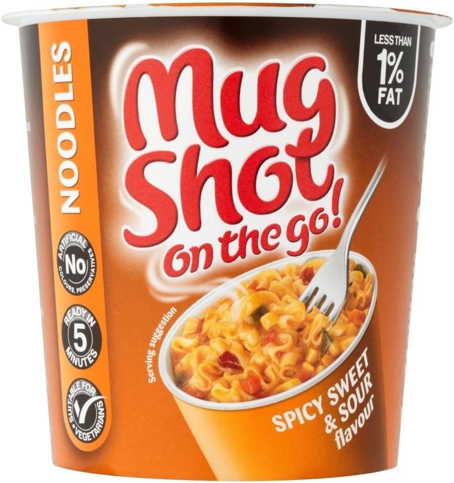Mug Shot on the Go Spicy Sweet & Sour Flavour Noodles (67g) - Pack of 6