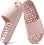 Shower Shoes for Women and Men with Drain Holes Massage Slide Sandals Soft Cushioned Anti-Slip Pool Slides Comfort Thick Soled Waterproof Gym Shower Shoes Quick Drying Bathroom Spa Slippers
