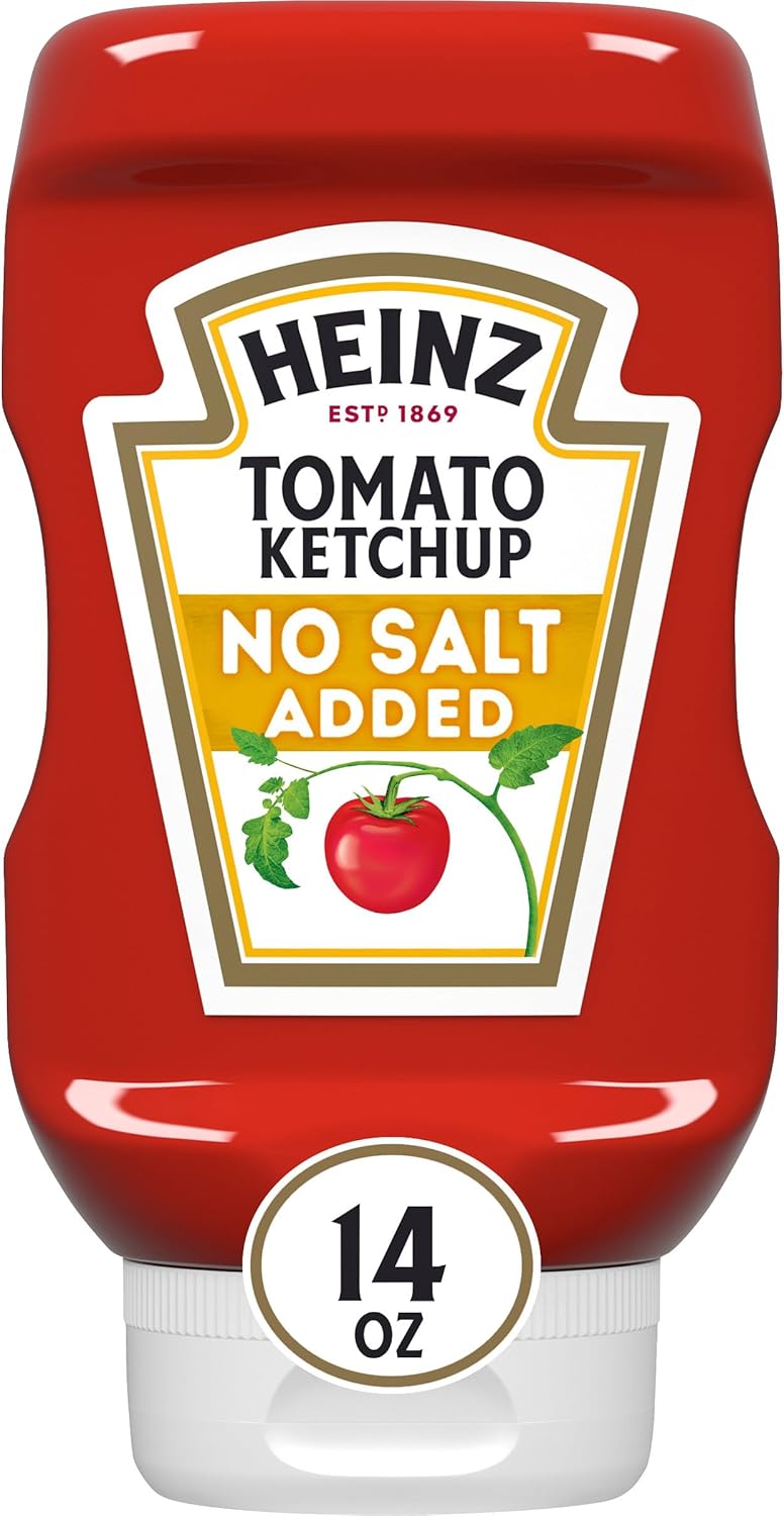 Heinz Tomato Ketchup with No Salt Added, 14 oz Bottle