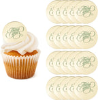 20 PCS Cupcake Toppers - Round Thank You Discs, Mirror Acrylic Cake Picks & Charm Cake Decoration Party Supplies