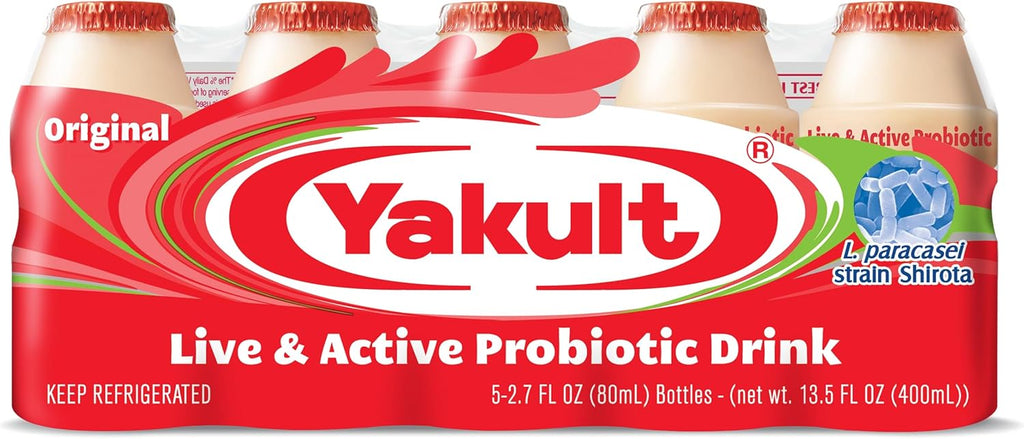 Yakult Probiotic Drink Original, 2.7 fl oz Bottle, Pack of 5