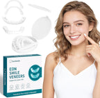 Snap On Veneers (Upper & Lower) - Moldable Fake Teeth Covers for Missing Teeth. Natural Shade Clip On False Teeth. Temporary Cosmetic Veneers for Men & Women (Comfort Fit)
