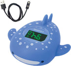 Dreambaby Whale Shark USB Rechargeable Baby Bath Thermometer - Instant Read, Digital Room and Baby Bathtub Water Fun Floating Toy - Newborn Must-Have