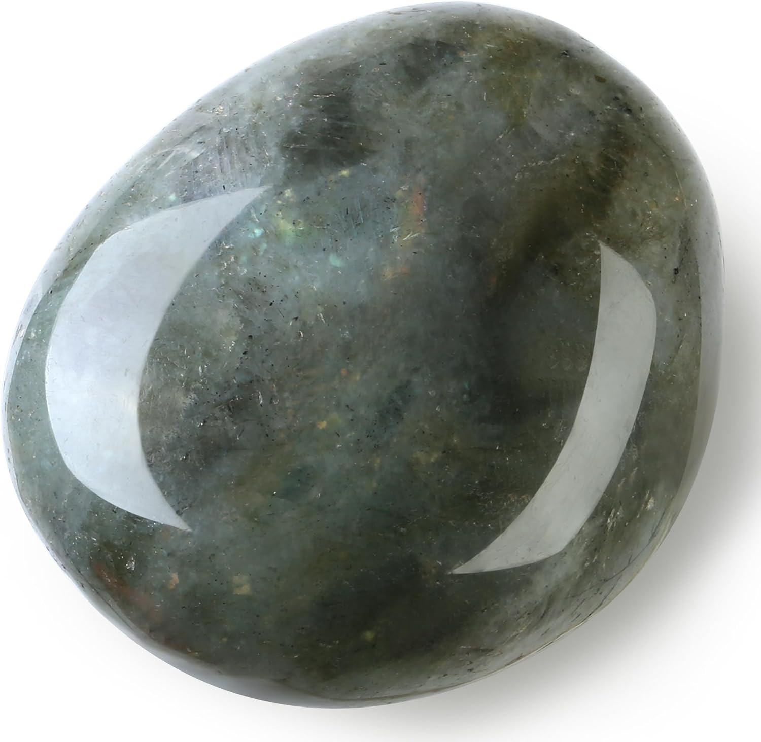 MAIBAOTA 1.6-2.0" Grey Labradorite Crystal Large Reiki Natural Tumbled Polished Stones for Energy Witchcraft Therapy Meditation DIY Crystals for Protection