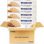 Jules Destrooper Butter Crisps - Caramelized Waffle Cookies, Certified Kosher Dairy, Non-GMO, Authentic Biscuits Made in Belgium - 3.5 Oz, Pack of 4