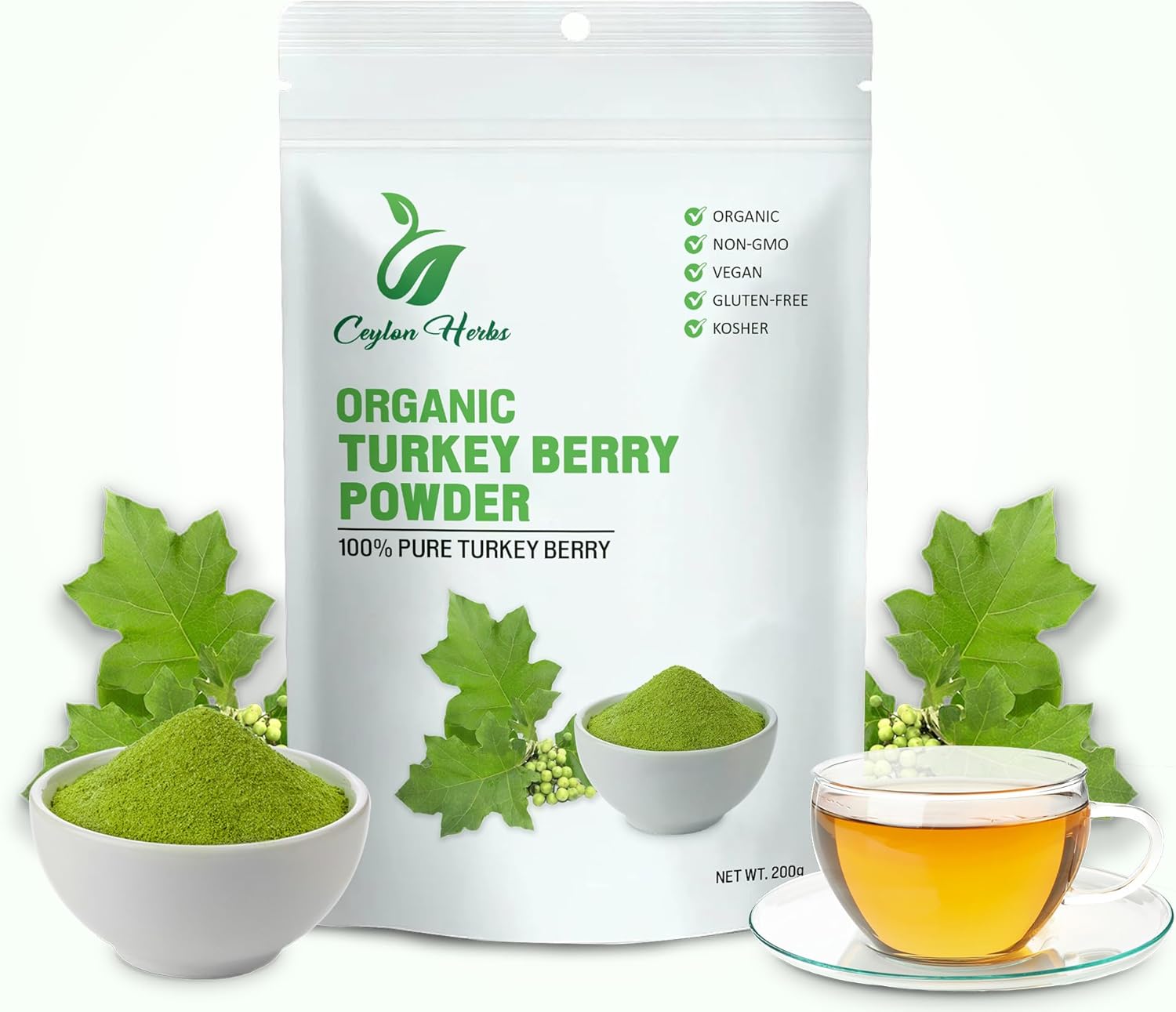 100g Turkey Berry Leaves Tea Healthy Well Cleaned Dried Leaves Tea No additives Pure Natural Leaves