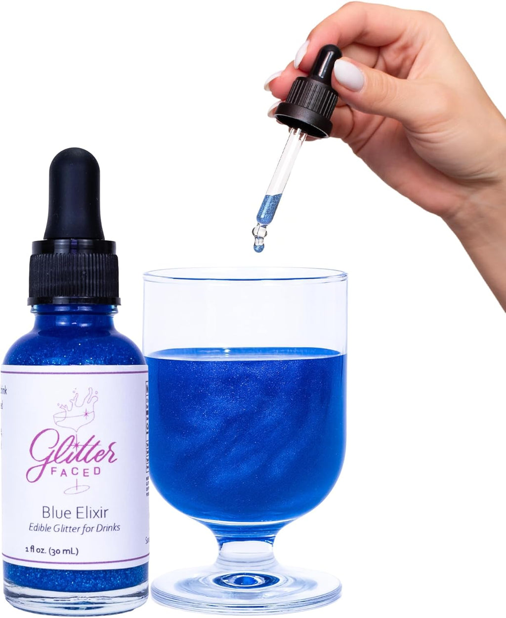 Glitter Faced Shimmer Edible Glitter for Drinks – 0 Calories, No Taste, 30ml Luster Dust for Sparkling Holiday Cocktails, Parties & Events – Made in USA
