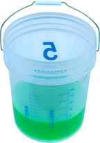 5 Gallon Graduated Bucket Pail Food Grade Heat Resistant (HDPE) Liters Quarts Measuring Mixing Container BPA Free Storage PolyEthylene Alloy Handle Premium Quality FDA Compliant