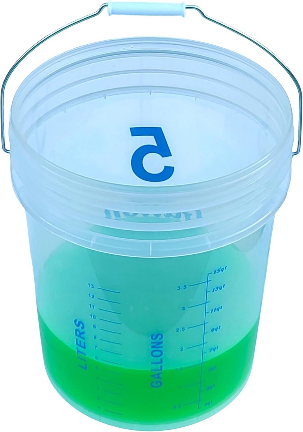 5 Gallon Graduated Bucket Pail Food Grade Heat Resistant (HDPE) Liters Quarts Measuring Mixing Container BPA Free Storage PolyEthylene Alloy Handle Premium Quality FDA Compliant
