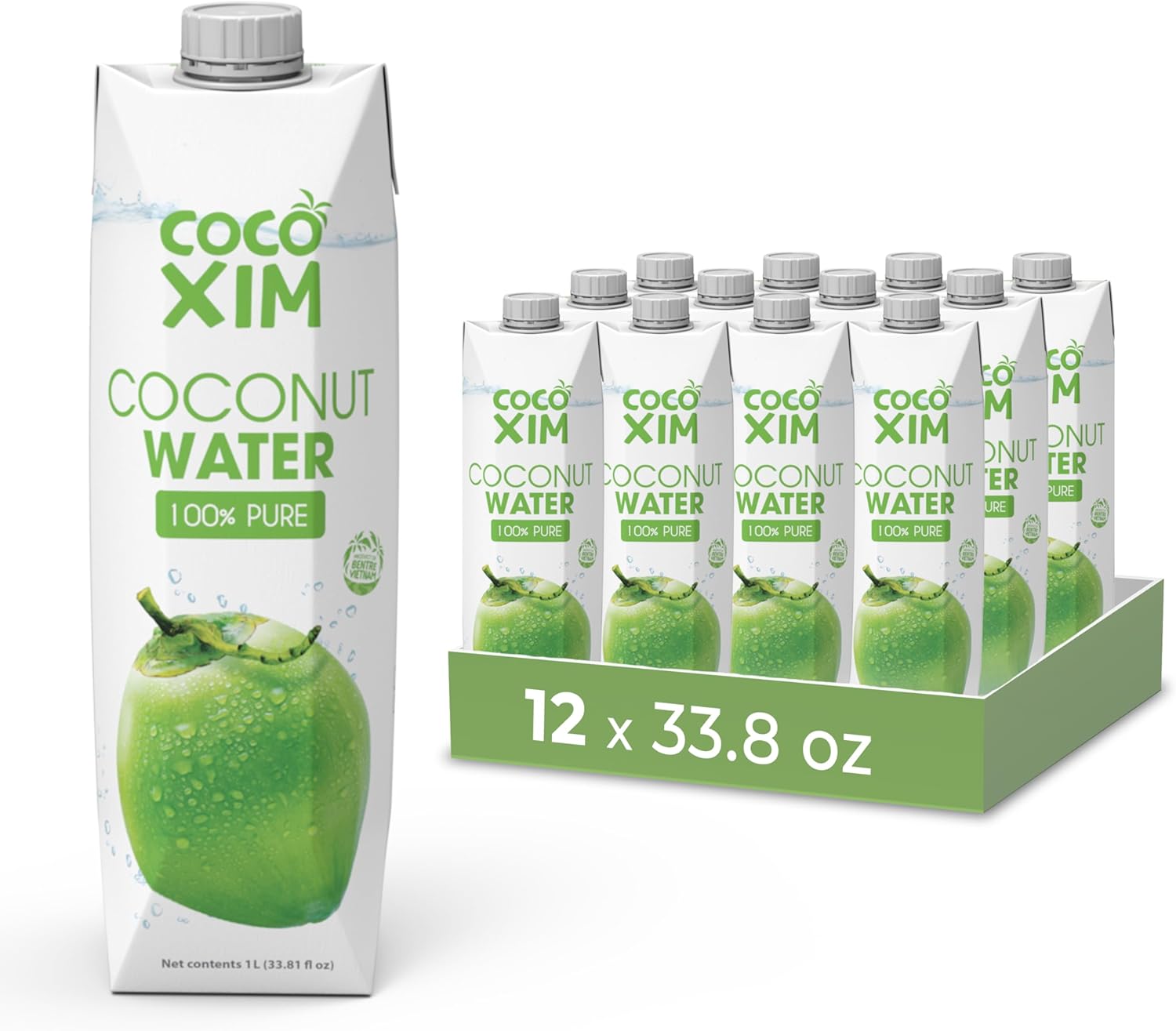COCOXIM Ready to Drink Pure Coconut Water - 33.8 oz (Pack of 12)| Zero Added Sugar |100% Natural & Fresh with Electrolytes & Nutrients | Halal & Kosher Certified | Alternative to Soda, Soft Drinks and Sports Drinks
