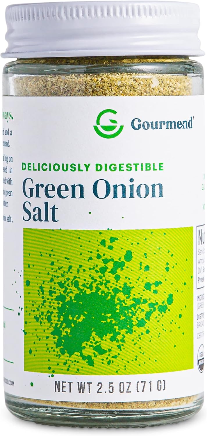 Gourmend Foods Organic Green Onion Salt – Low FODMAP, Filler Free, Gluten Free, 100% Natural, No Corn Starch, Maltodextrin, "Flavors" or Other Fillers