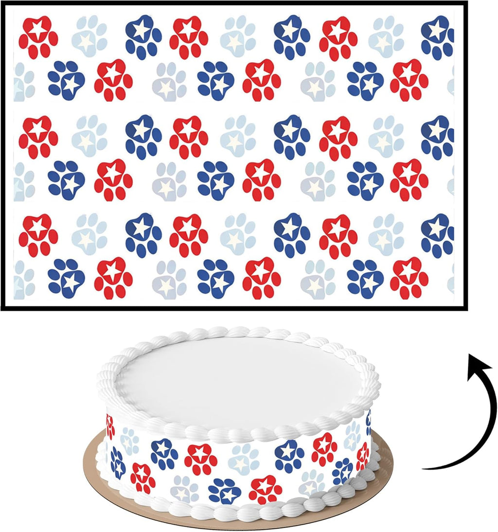 3 Pcs Cake Strips Edible birthday Paw Dogs cake side borders, strips, Icing Sheets 2.5'X10.5-3 per sheet