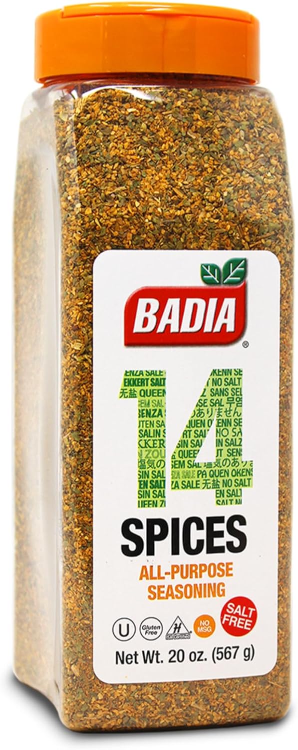 Badia 14 Spices Salt-Free All Purpose Seasoning, 20 oz - Savory Blend of Garlic, Onion, Herbs, Spices & Peppers