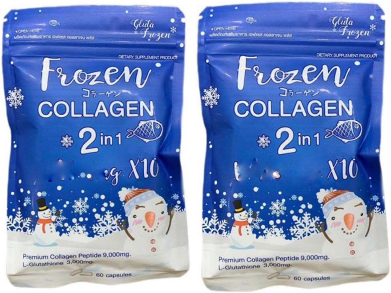 Generic 2 Packs Frozen Collagen 2 in 1 Collagen Glutathione - Anti-Aging Radiant Glow