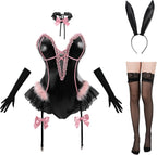 FCCAM Bunny Costume Adult Womens Bunny Bodysuit One Piece Halloween Cosplay Suit