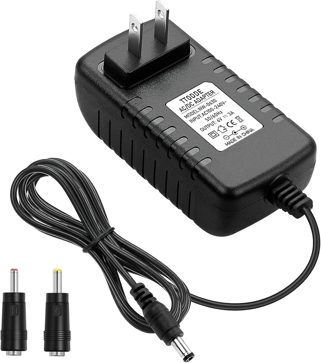 AC/DC Adapter 6V 3A 2.5A 2A 1.5A 1A 800ma 500ma 300ma Power Adapter Supply 6V Power Cord 18W 100-240V 50-60Hz DC 6Volt 3000mA Power Supply Chrager Compatible Most DC 6V Devices