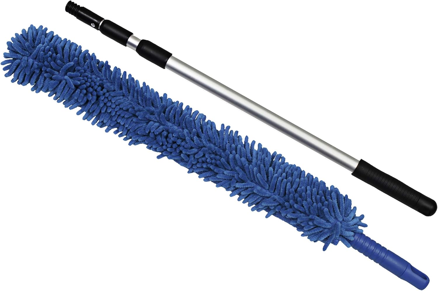 CleanAide Handheld Reusable Microfiber Flex Duster with Adjustable Telescopic Reach Pole – Bendable, Lightweight, Dust Cleaner for Blinds, Shutters, Radiators, Electronics, Glass, Hard-to-Reach Areas