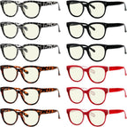 Eyekepper 12-pack Semi-rim Reading Glasses Anti-blue Light Readers Half-frame for Women Men +1.50