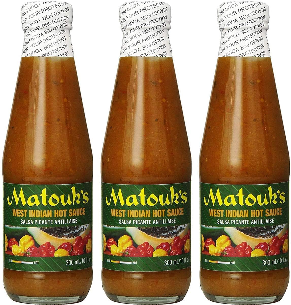 Matouk's West Indian Hot Sauce Salsa Picante 10 Ounce (Pack of 3)