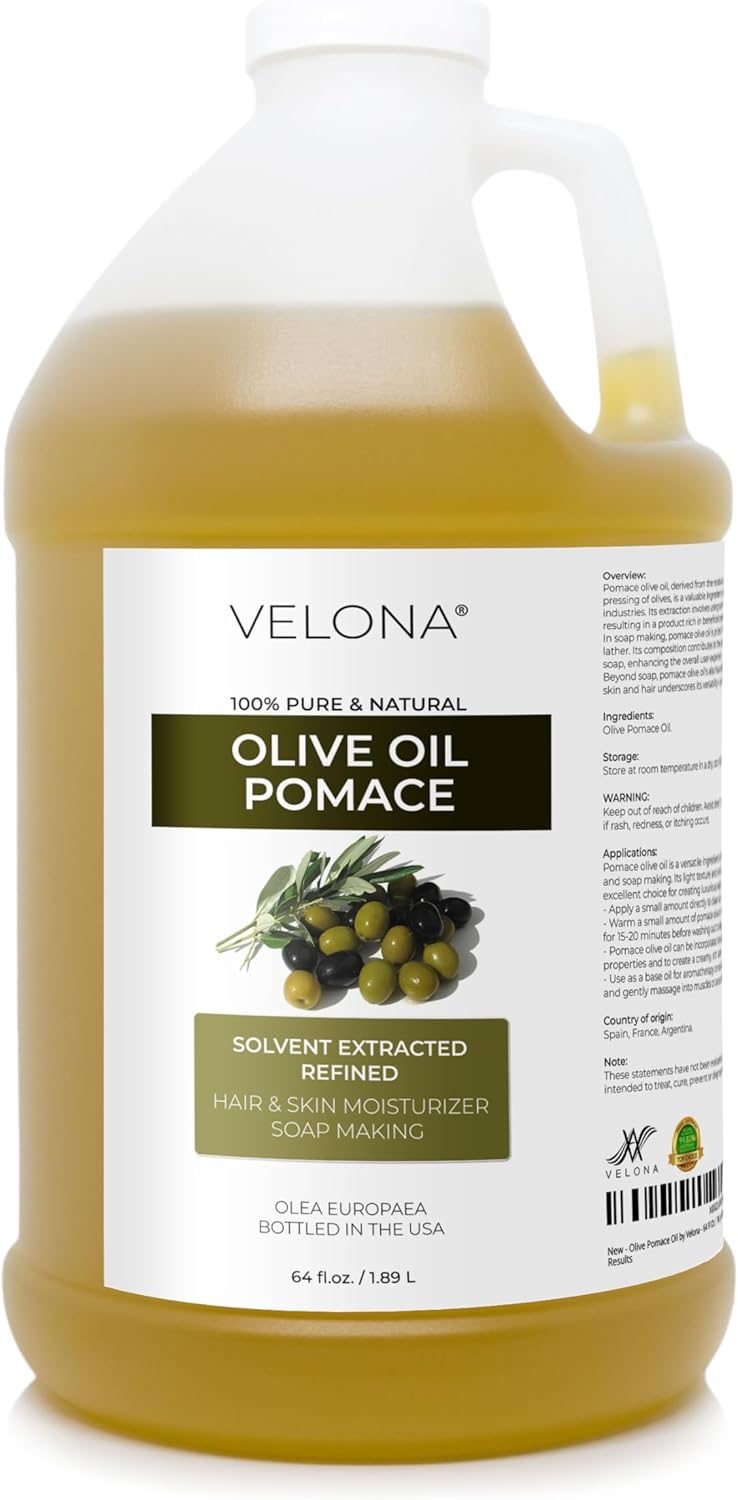 velona Olive Pomace Oil 64 Fl Oz | 100% Pure and Natural Carrier Oil | Refined | Skin, Hair, Body & Face Moisturizing | Use Today - Enjoy Results.