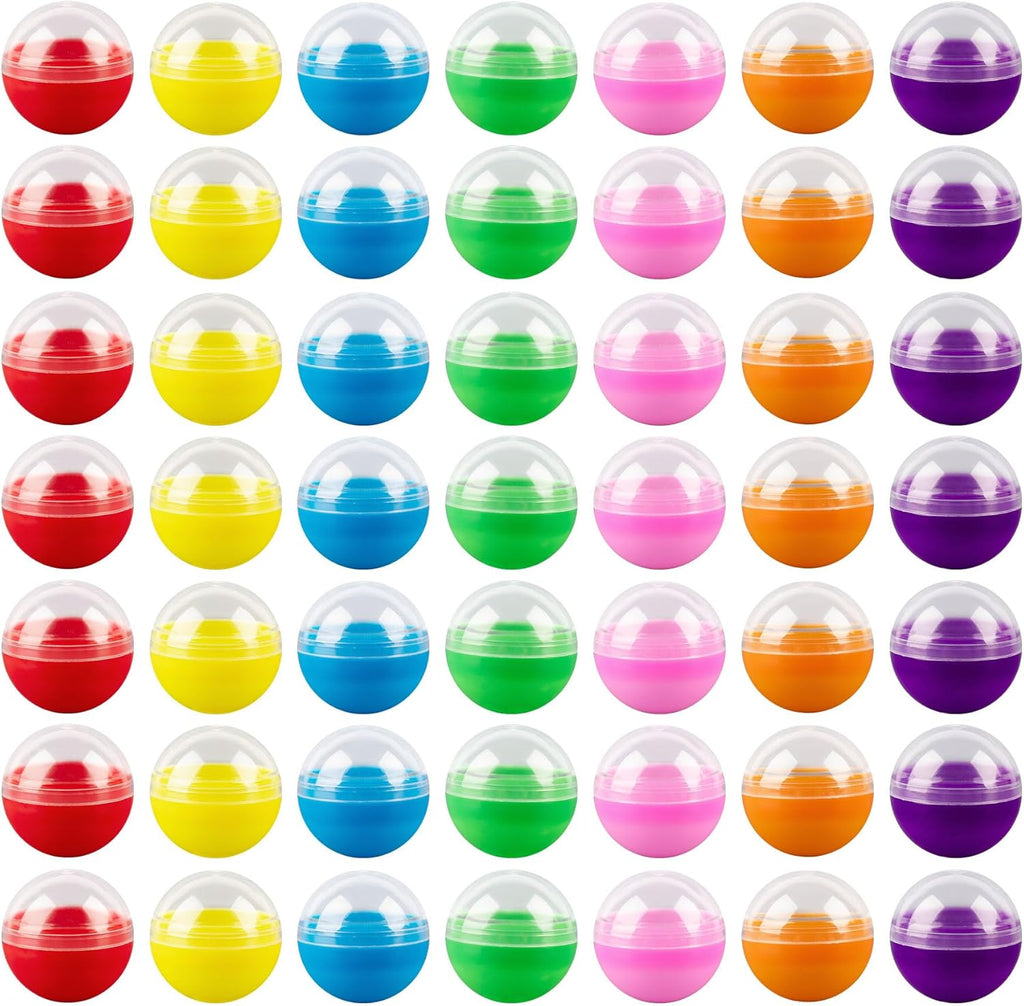 AUEAR, Colorful Small Round Capsules 1.1 Inch Vending Machine Empty Plastic Gumball Containers for Party Favor Prize (250 Packs)