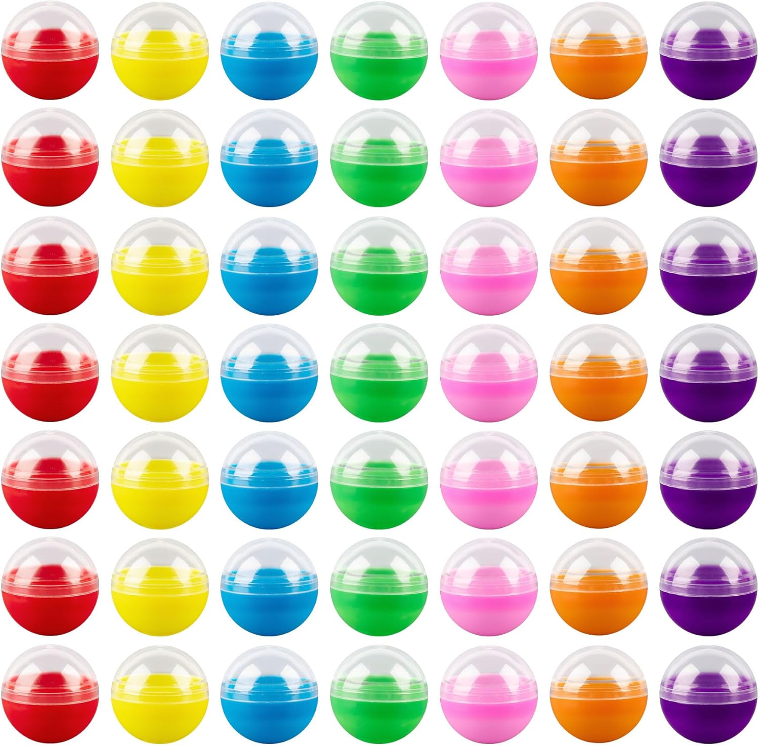 AUEAR, Colorful Small Round Capsules 1.1 Inch Vending Machine Empty Plastic Gumball Containers for Party Favor Prize (250 Packs)