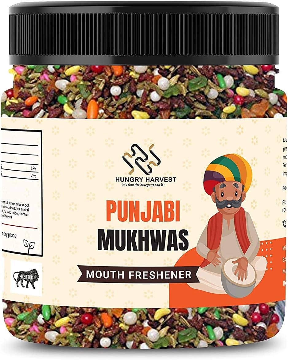 Hungry Harvest Punjabi Mukhwas 300 gms | Colorful Mixed Mouth Freshener_Packing May Vary
